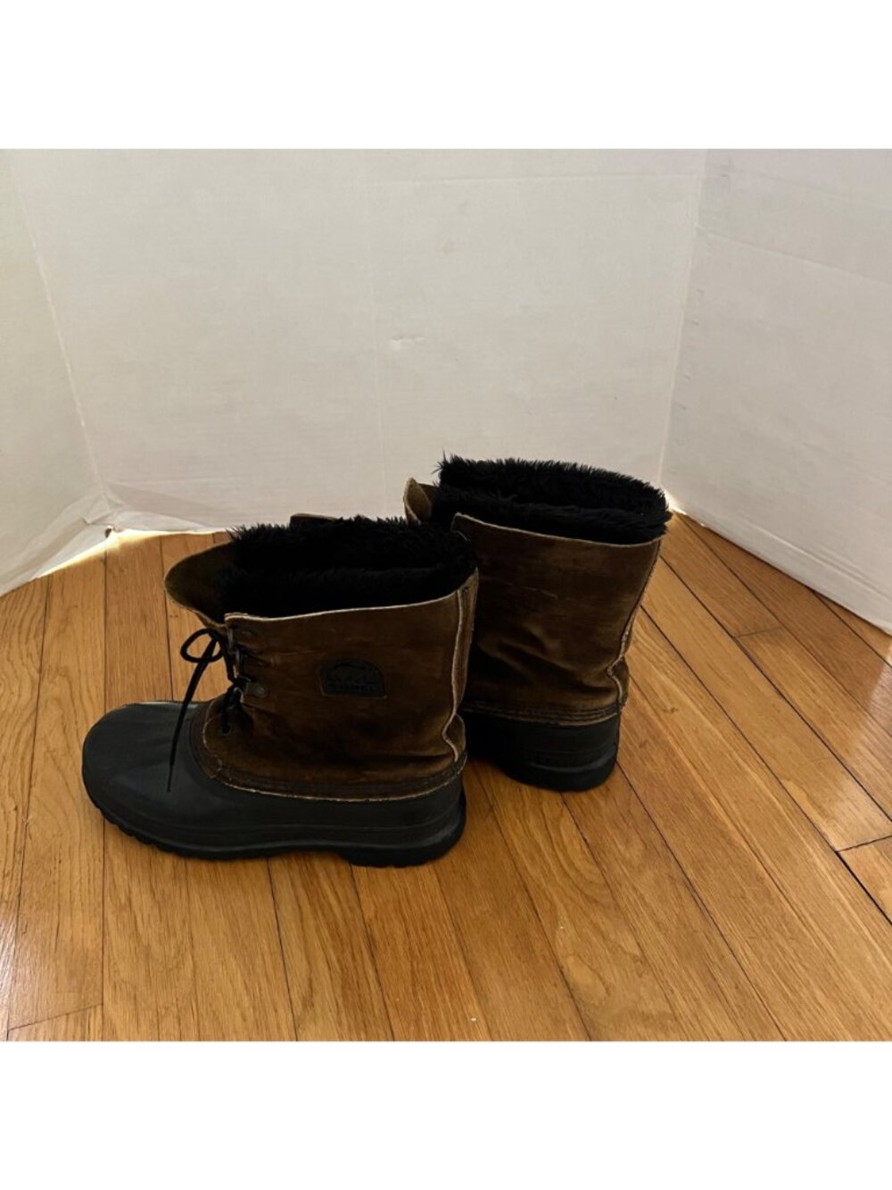 Vintage Sorel Mens Size 7 Brown Suede Kaufman Steel Shank Fur Lined Winter Boots - Picture 6 of 16